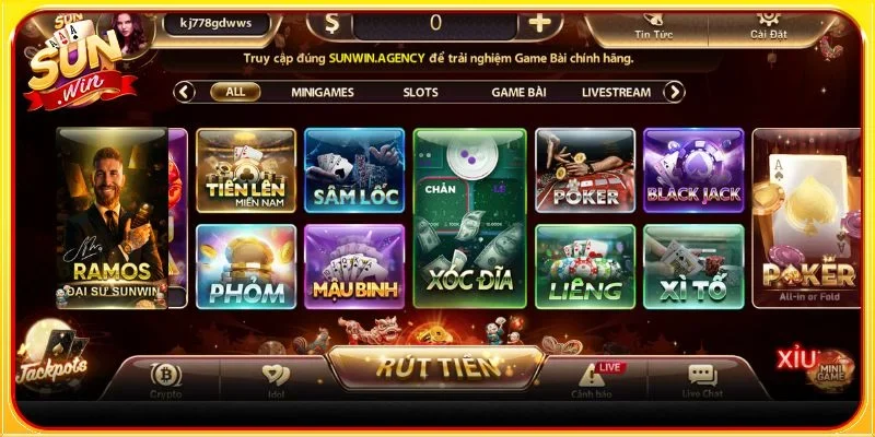 Sảnh chơi Game bài đỉnh cao chỉ có tại cổng cược SUNWIN